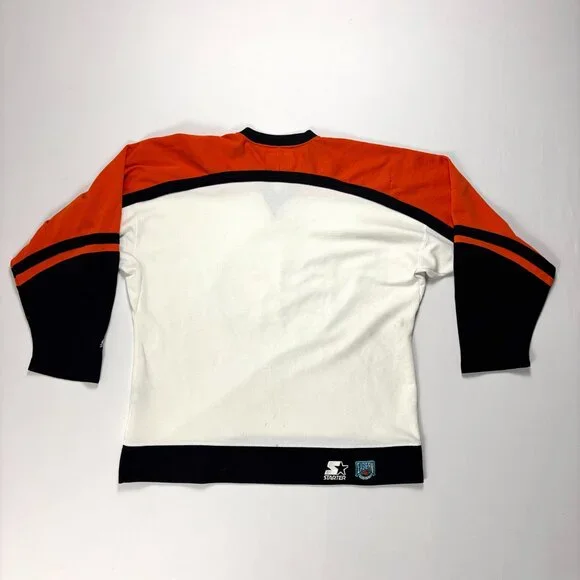 Vintage Philadelphia Flyers Starter Hockey Home Jersey White Sz L NHL - Picture 8 of 12